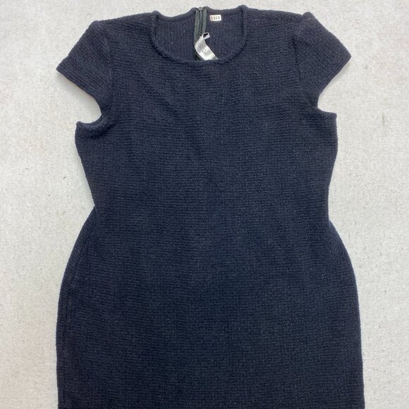 St. John Knit Dress Women's 16 Black Tweed Wool Blend Mini Classic - Picture 1 of 12
